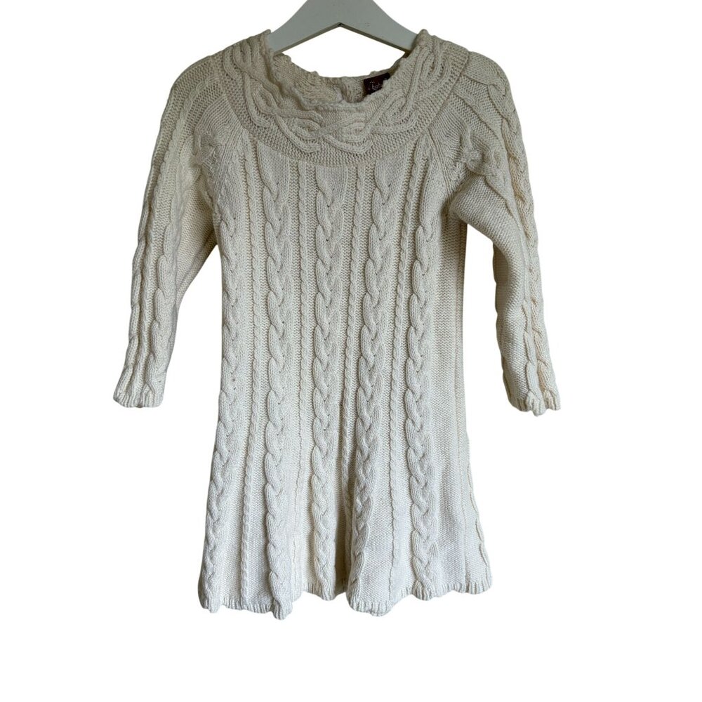 Vintage Baby Gap Wool Blend Cable Knit Sweater Dress Size 3